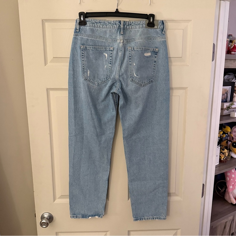 ZARA Z1975 Mom Fit Jeans High Rise Light Wash Distressed – 4094/038